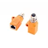 EXSYS EX-49501 adaptador industrial de conector fêmea M12 codificação A de 8 pinos para conector fêmea RJ45, Gigabit Ethernet, IP67