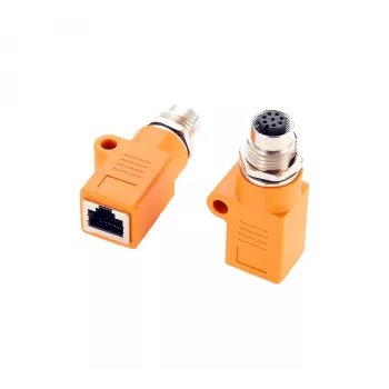 EXSYS EX-49501 adaptador industrial de conector fêmea M12 codificação A de 8 pinos para conector fêmea RJ45, Gigabit Ethernet, IP67
