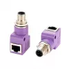 EXSYS EX-49522 adaptador Industrial Ethernet de conector macho M12 codificação D de 4 pinos para conector fêmea RJ45 de 90° angular