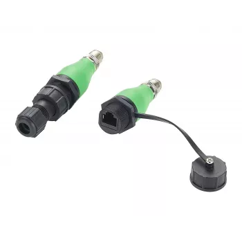 EXSYS EX-49544 adaptador Ethernet industrial de conector macho M12 codificação X de 8 pinos para conector fêmea RJ45 IP67, 10 Gbps