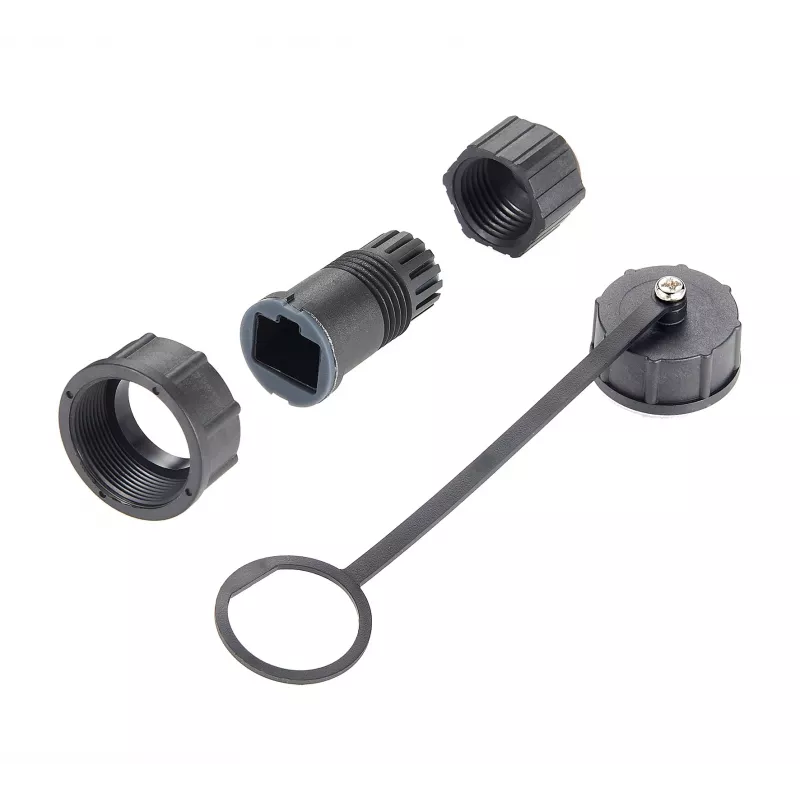 EXSYS EX-49544 adaptador Ethernet industrial de conector macho M12 codificação X de 8 pinos para conector fêmea RJ45 IP67, 10 Gbps