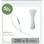 Quadrios 25CA711 abraçadeira reutilizável, 200 x 8 mm, branco, estabilizado UV, resistente às intempéries, pack de 50