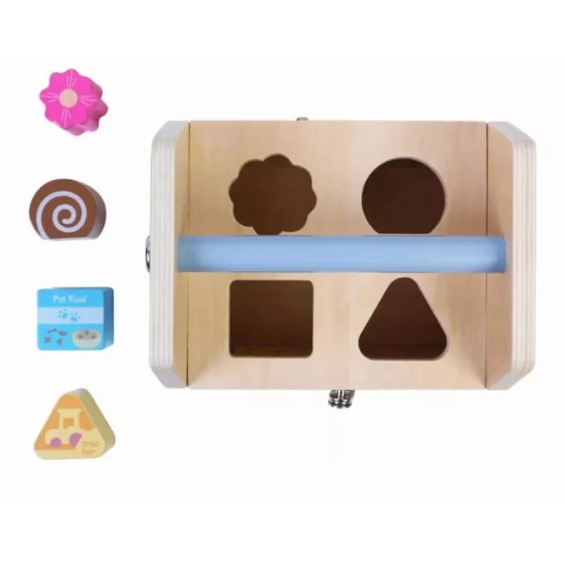 Gerardo's Toys Casa de atividades em madeira com fechaduras para crianças a partir de 18 meses