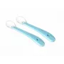 Kidsme Colher para bebé, pack de 2, água-marinha, silicone apto para contacto alimentar, 4m+