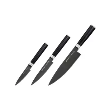 SAMURA conjunto de 3 facas de cozinha, MO-V, Stonewash