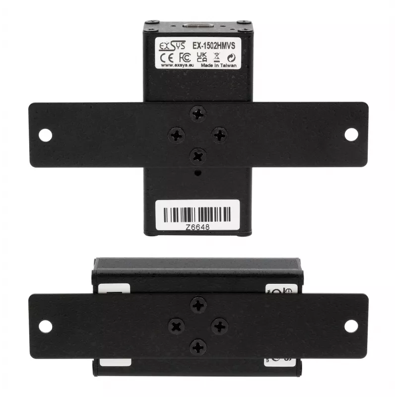 EXSYS EX-1502HMVS Adaptador industrial USB-C 3.2 Gen 1 para USB-A de 1 porta com proteção contra sobretensão ESD de 15KV, montagem em calha DIN, 9-48V DC