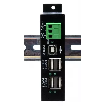 EXSYS EX-1594HMS Hub industrial USB 2.0 de 4 portas com kit para calha DIN