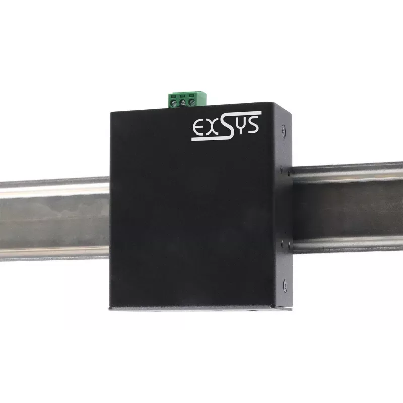EXSYS EX-12274HMS Hub industrial USB 3.2 Gen 2x1 de 4 portas em metal, 10Gbps, 15KV ESD, montagem na parede/calha DIN