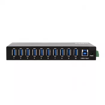 EXSYS EX-11290HMS Hub USB 3.2 Gen 1 de 10 portas com fonte de alimentação 12V/5A
