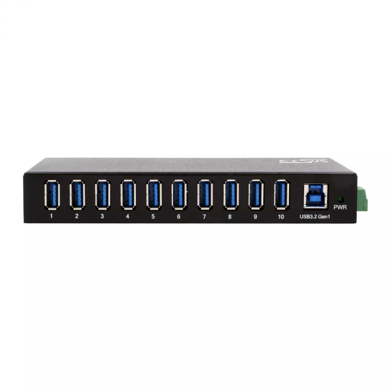 EXSYS EX-11290HMS Hub USB 3.2 Gen 1 de 10 portas com fonte de alimentação 12V/5A