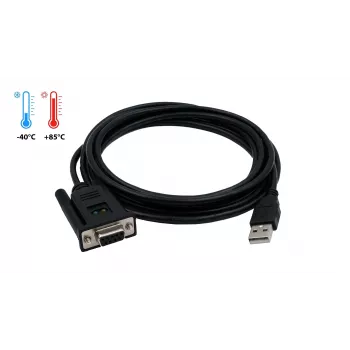 EXSYS EX-1311-2FT Adaptador USB 2.0 para série RS-232, conector fêmea DB9, chipset FTDI, gama de temperatura industrial