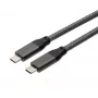 EXSYS EX-K1596-1.0 Cabo USB-C para USB-C, USB 3.2 Gen 2x2, 20 Gbps, 100W PD, Cinzento Entrançado, 1,0m