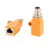 EXSYS M12 Codificação A 8 Polos Conector Macho para Conector Fêmea RJ45 Adaptador Blindado, IP67, Gigabit, PoE EX-49500