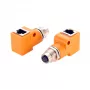 EXSYS M12 Codificação A 8 Polos Conector Fêmea para Conector Fêmea RJ45 Adaptador 90° EX-49503