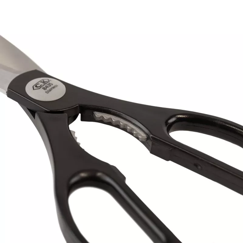 C.K Tools C8435 Tesoura Universal 145 mm Aço Inoxidável Lâmina Micro-Serrilhada com Ranhura de Desencapamento