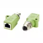 EXSYS M12 Codificação X 8 Polos Conector Fêmea para Conector Fêmea RJ45 Adaptador, 10Gbps, IP67, Latão Niquelado EX-49541