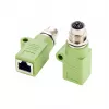 EXSYS M12 Codificação X 8 Polos Conector Fêmea para Conector Fêmea RJ45 Adaptador, 10Gbps, IP67, Latão Niquelado EX-49541