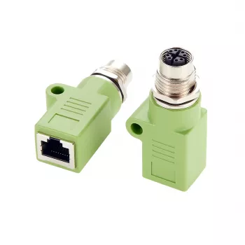 EXSYS M12 Codificação X 8 Polos Conector Fêmea para Conector Fêmea RJ45 Adaptador, 10Gbps, IP67, Latão Niquelado EX-49541