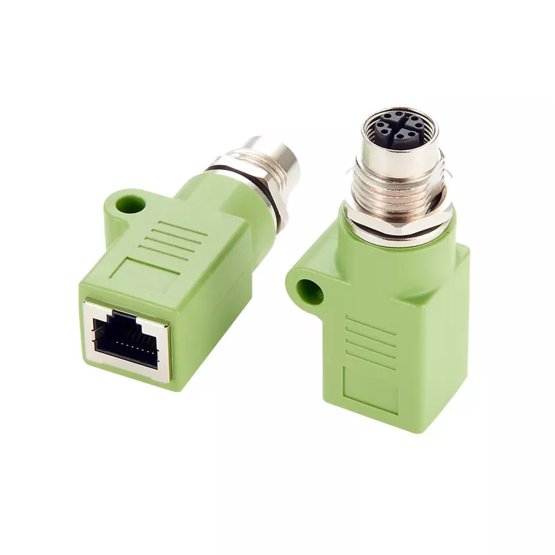 EXSYS M12 Codificação X 8 Polos Conector Fêmea para Conector Fêmea RJ45 Adaptador, 10Gbps, IP67, Latão Niquelado EX-49541