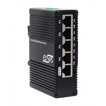 EXSYS Mini Switch Ethernet PoE Pass-Through de 5 Portas - 5x10/100/1000Tx (EX-62020POE-P)