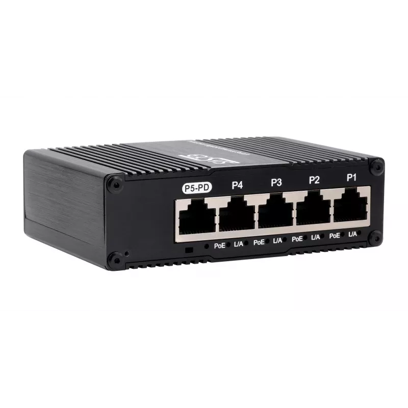 EXSYS Mini Switch Ethernet PoE Pass-Through de 5 Portas - 5x10/100/1000Tx (EX-62020POE-P)