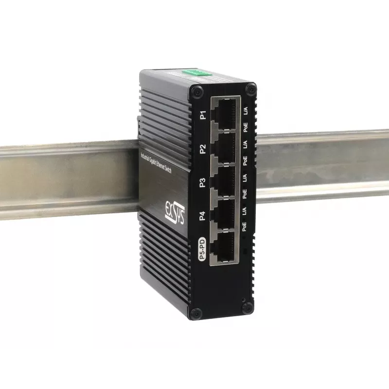 EXSYS Mini Switch Ethernet PoE Pass-Through de 5 Portas - 5x10/100/1000Tx (EX-62020POE-P)