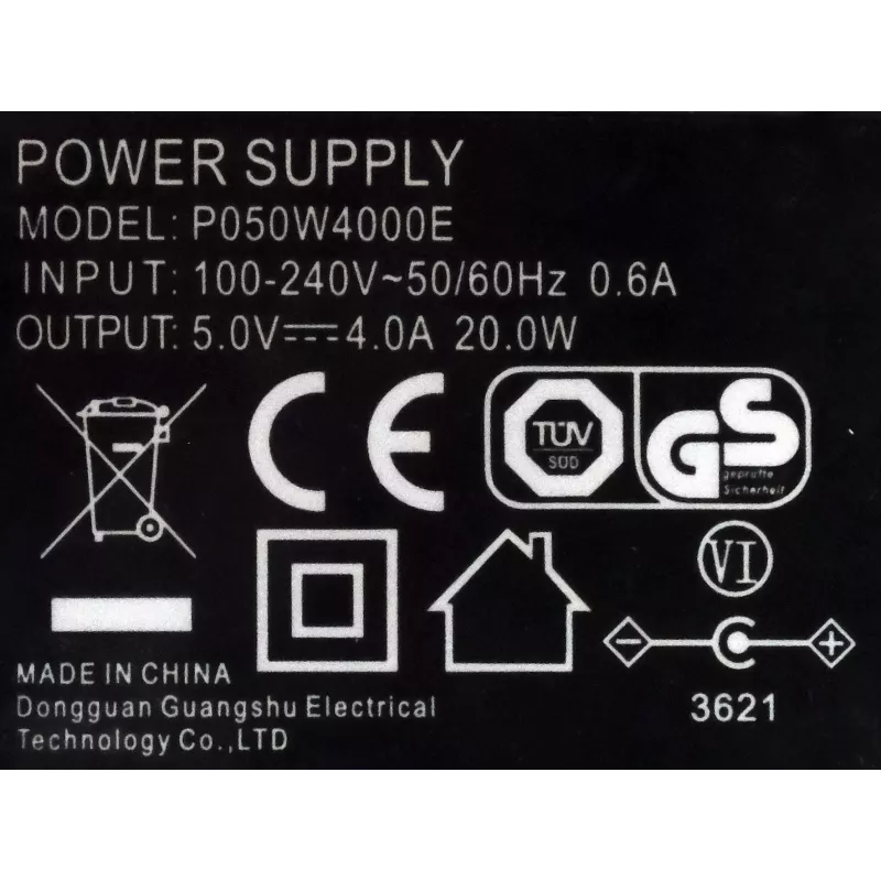 EXSYS Fonte de Alimentação AC/DC 5V 4A 20W com Ficha DC Oca de 5,5mm (EX-6982)