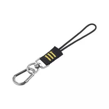 C.K Tools T8007 cabo de segurança para ferramentas com anel em D e mosquetão, laço ajustável, carga máx. 5 kg, 1,2 m, preto/amarelo