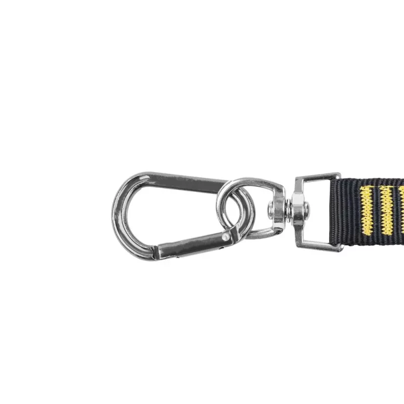 C.K Tools T8007 cabo de segurança para ferramentas com anel em D e mosquetão, laço ajustável, carga máx. 5 kg, 1,2 m, preto/amarelo