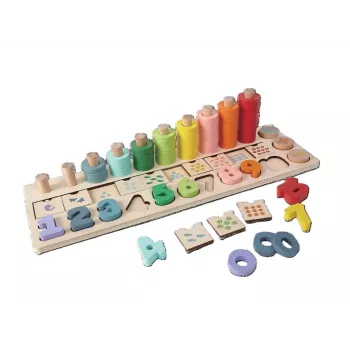 Gerardo's Toys GT61203 brinquedo de enfiar animais de madeira para crianças a partir de 3 anos