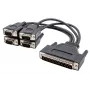 EXSYS Octopus cabo série, 4x ficha DB9 para ficha HD44, 0,6m, preto EX-OPTC4-9-SM