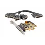 EXSYS EX-44354 placa PCIe 4 portas RS-232 série com suporte Low-Profile, chipset FTDI