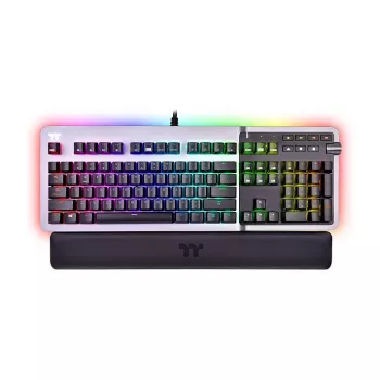 Thermaltake Argent K5 teclado gaming mecânico - Cherry MX Speed Silver, RGB, layout alemão