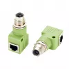 EXSYS EX-49543 adaptador M12 X-coded 8 pinos fêmea para RJ45 fêmea 90°, 10GbE, IP67