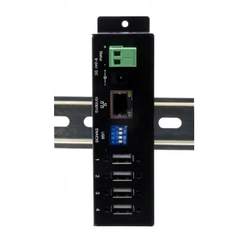 EXSYS EX-6003HMVS-POE-ON servidor USB 2.0 de 4 portas sobre Gigabit Ethernet com PoE, proteção ESD 15KV