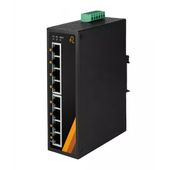 EXSYS EX-6226POE switch industrial Gigabit PoE+ de 8 portas, 12-36VDC, calha DIN