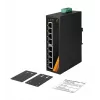 EXSYS EX-6226POE switch industrial Gigabit PoE+ de 8 portas, 12-36VDC, calha DIN