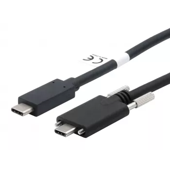 EXSYS Cabo USB-C para USB-C 3.2 Gen 2x1 com parafusos de fixação, 2m, preto EX-K1591V-2.0