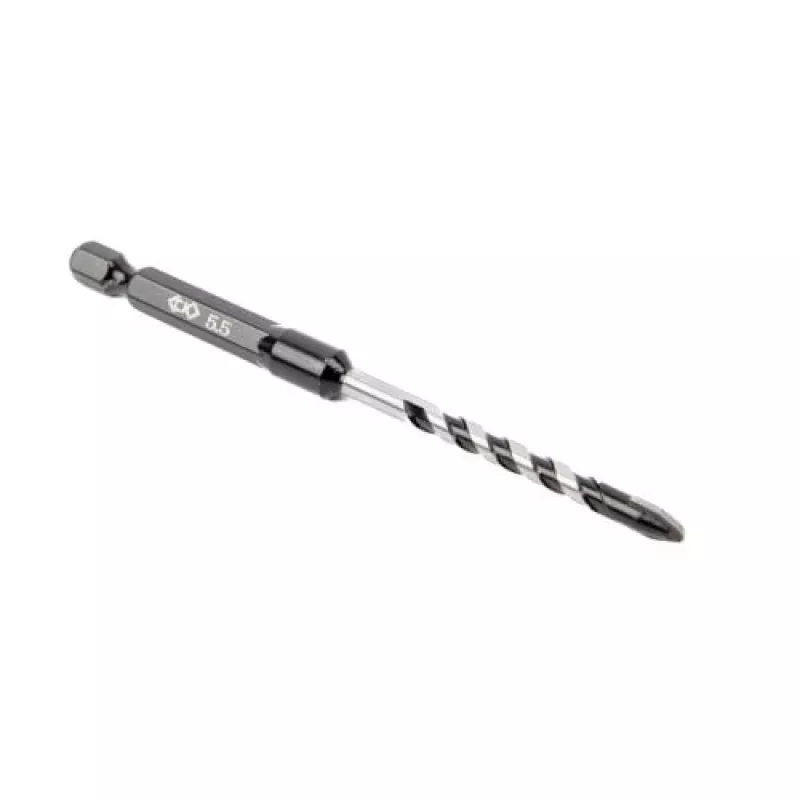 Broca para azulejos C.K Tools T3115 055 com ponta de metal duro 5,5 mm, encaixe sextavado de 1/4