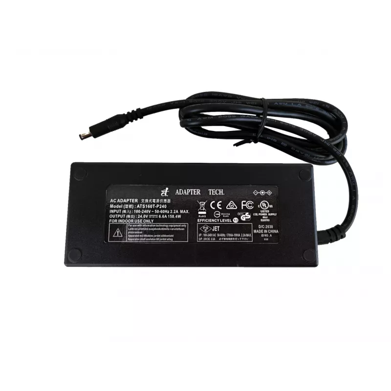 EXSYS Fonte de alimentação de secretária AC/DC 24V 6,6A com ficha DC oca de 5,5mm (EX-6984)