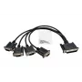 EXSYS EX-OPTC44-9-SM Cabo Octopus 4 x 9 Pin Serial RS-232 Cabo breakout, ficha HD44 macho para 4x fichas DB9 macho, 0,6m, preto