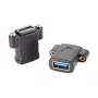 EXSYS EX-49301 Adaptador de encaixe USB 3.2 Gen 1, conector fêmea USB-A para conector fêmea USB-A, 5Gbps, preto