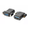 EXSYS EX-49301 Adaptador de encaixe USB 3.2 Gen 1, conector fêmea USB-A para conector fêmea USB-A, 5Gbps, preto