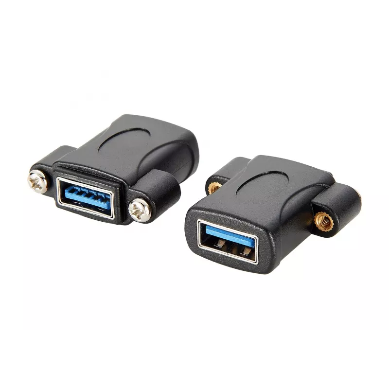EXSYS EX-49301 Adaptador de encaixe USB 3.2 Gen 1, conector fêmea USB-A para conector fêmea USB-A, 5Gbps, preto