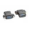 EXSYS EX-49301 Adaptador de encaixe USB 3.2 Gen 1, conector fêmea USB-A para conector fêmea USB-A, 5Gbps, preto