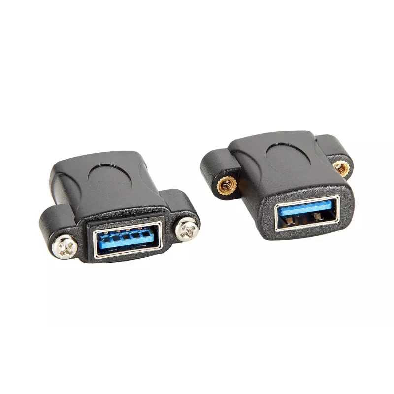 EXSYS EX-49301 Adaptador de encaixe USB 3.2 Gen 1, conector fêmea USB-A para conector fêmea USB-A, 5Gbps, preto