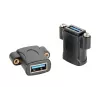 EXSYS EX-49301 Adaptador de encaixe USB 3.2 Gen 1, conector fêmea USB-A para conector fêmea USB-A, 5Gbps, preto