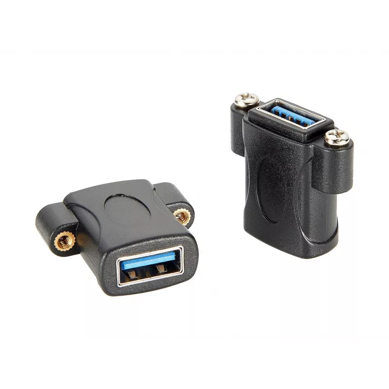 EXSYS EX-49301 Adaptador de encaixe USB 3.2 Gen 1, conector fêmea USB-A para conector fêmea USB-A, 5Gbps, preto