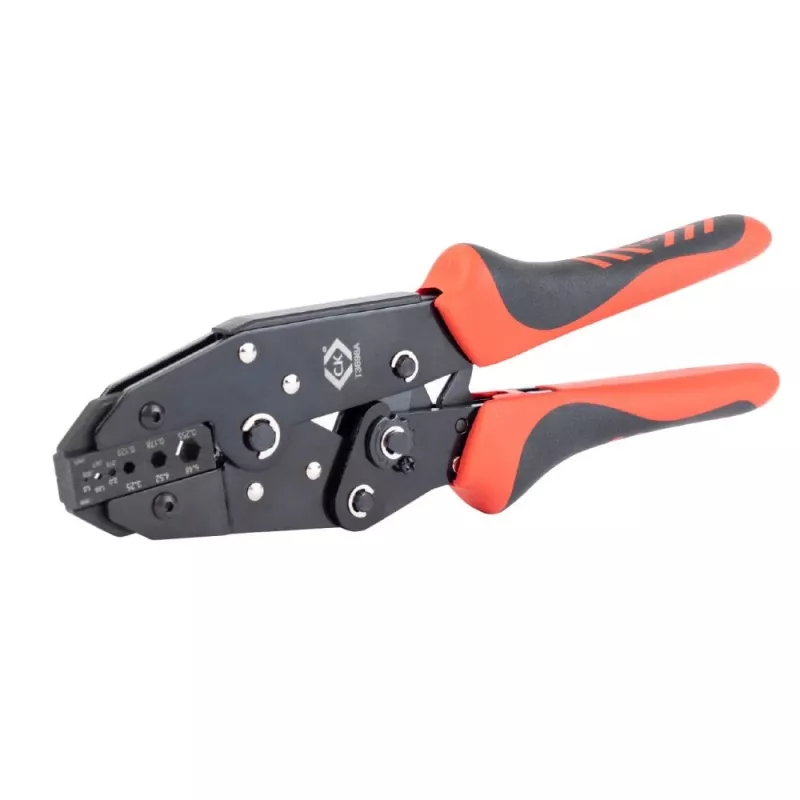 C.K Tools T3698A Alicate de cravar com catraca para fichas coaxiais BNC e TNC