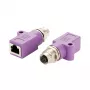 EXSYS Adaptador Ethernet industrial M12 D-Code 4-Pin fêmea para ficha RJ45 fêmea EX-49521
